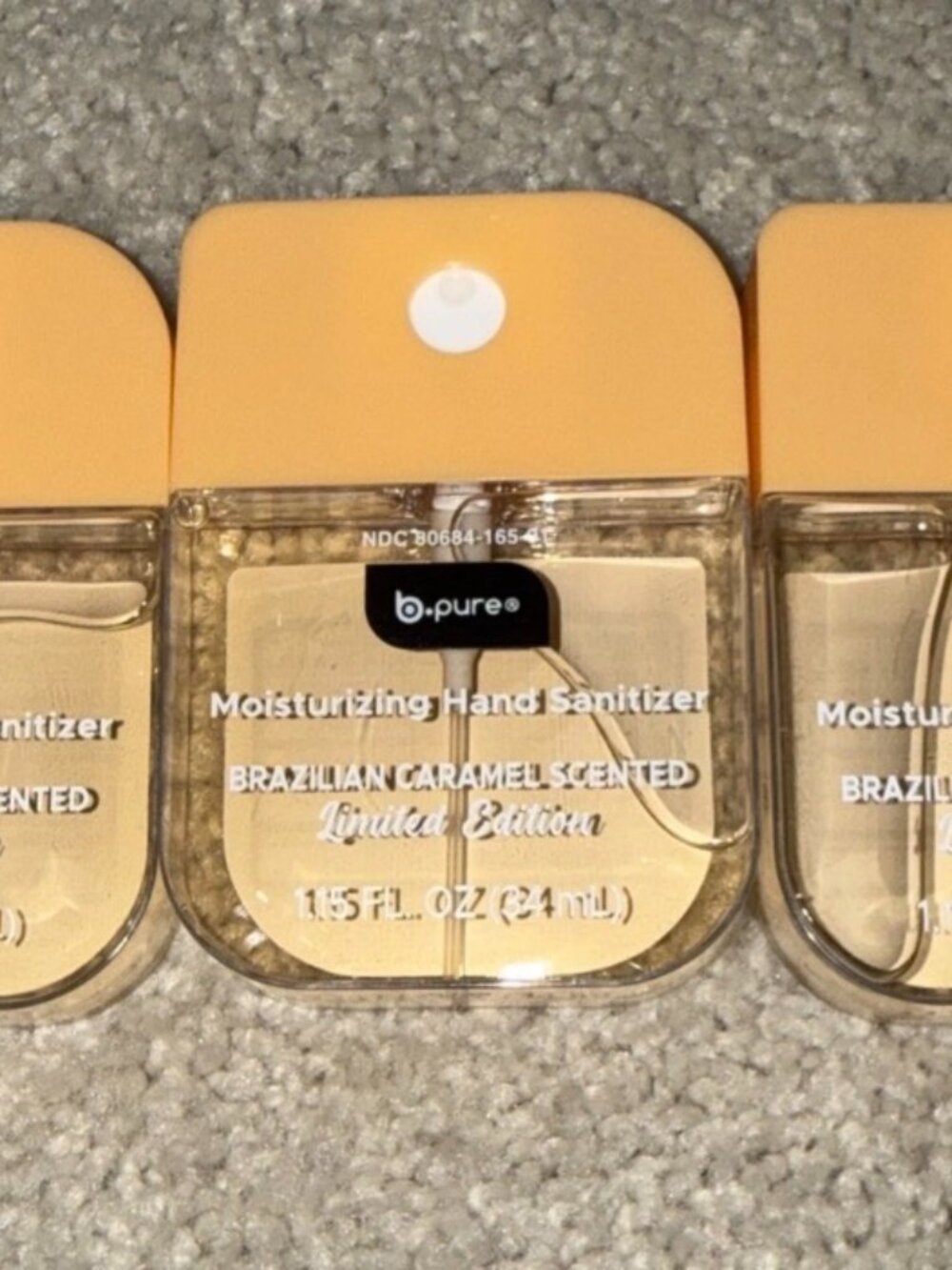b.pure Brazilian Caramel Scented Hand Sanitizer Bundle of 3 Limited Edition